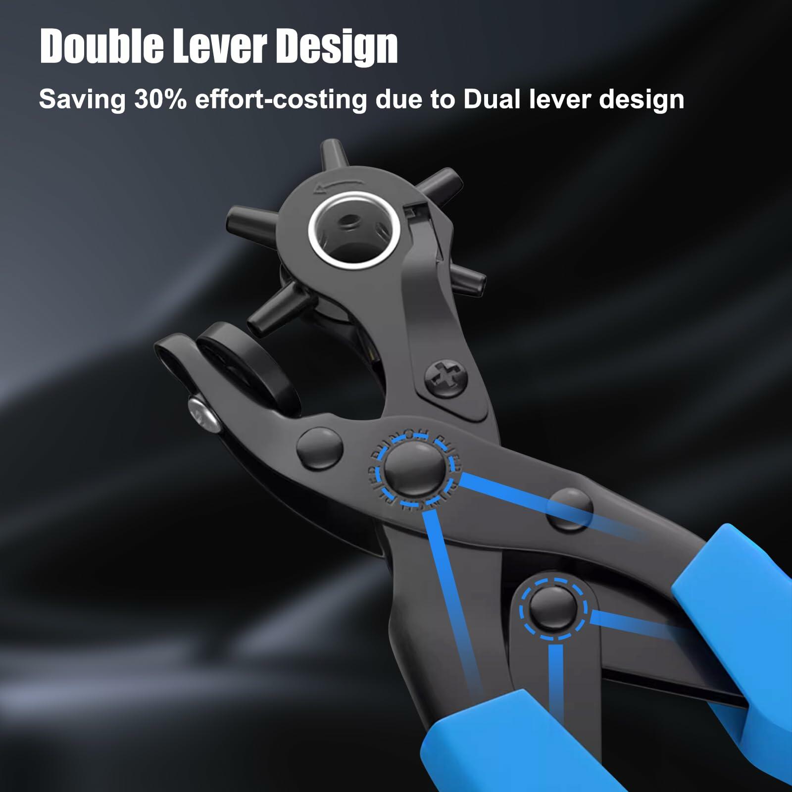 Diyife Professional Leather Hole Puncher, Full Set Punch Tool Kits for Belt,