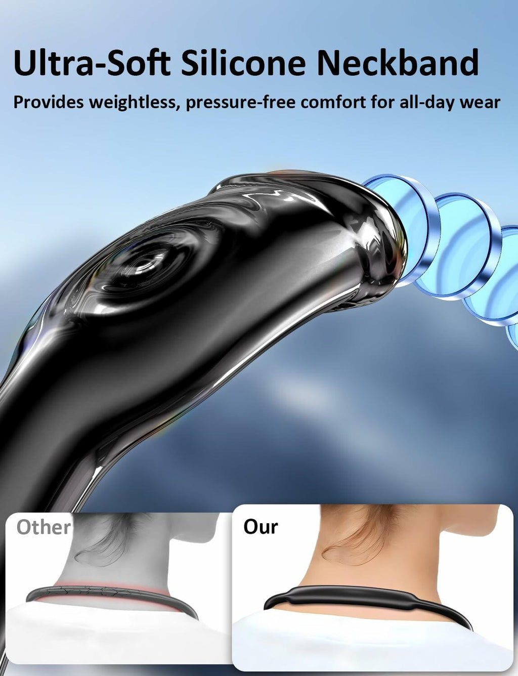 Magnetic Phone Holder Neck Mount: Hands Free Chest Stand with Fixed Strap for