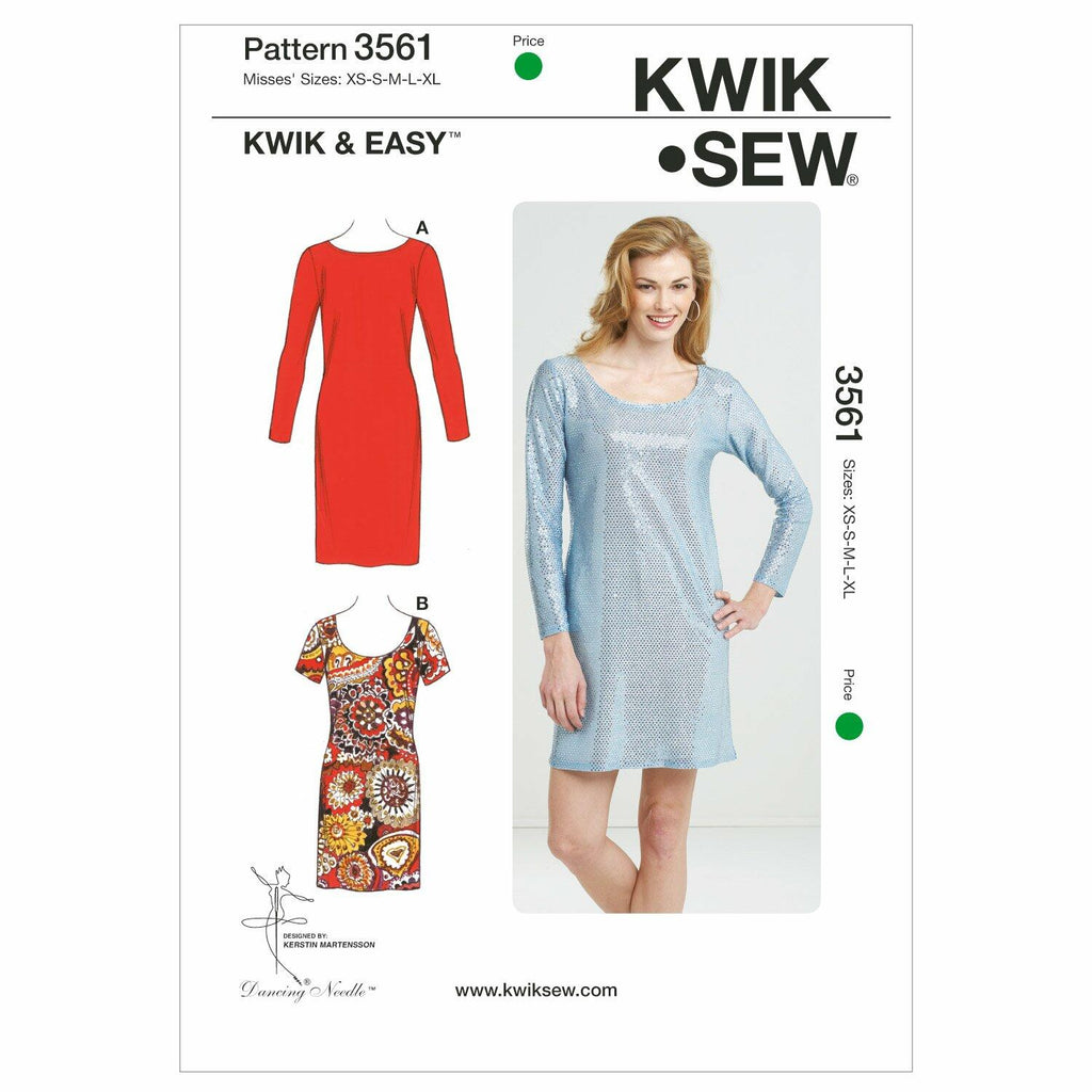 Kwik Sew K3561 Dresses Sewing Pattern, Size XS-S-M-L-XL