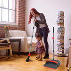kelamayi Upgrade Broom and Dustpan Set Broom with Dustpan Combo Set, Large Size