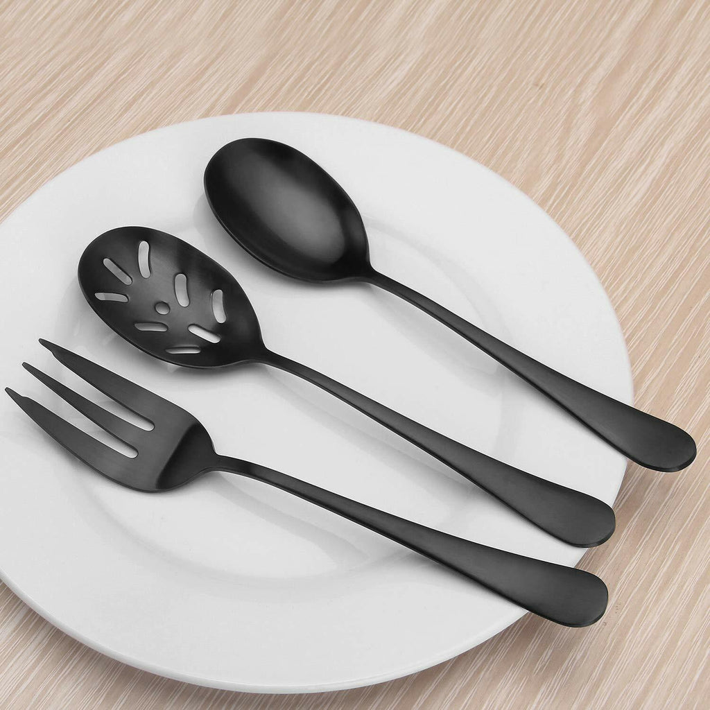 Matte Black Serving Set，SHARECOOK 5-Piece 18/0 Stainless Steel Large Hostess Set