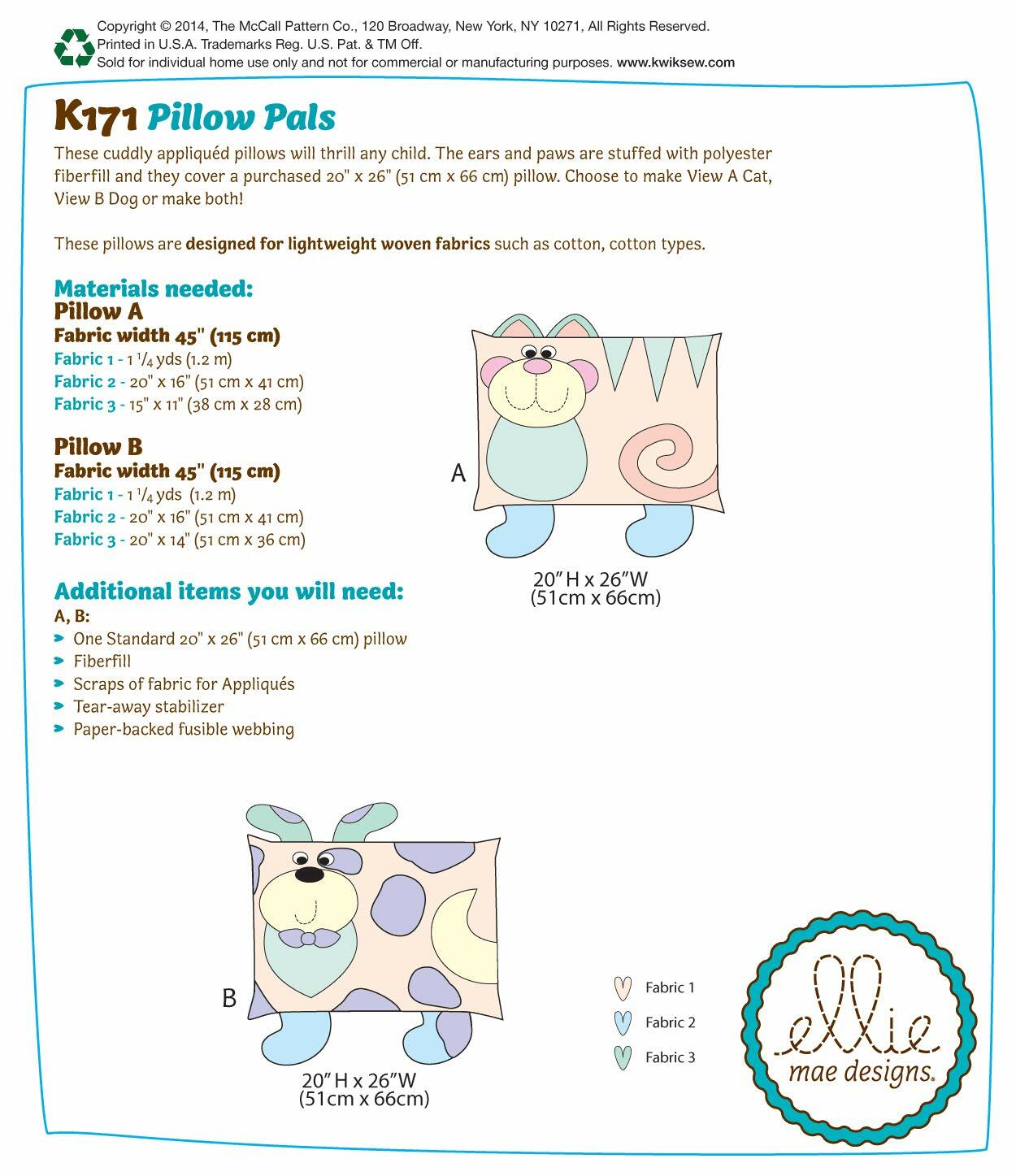 KWIK-SEW PATTERNS K0171 Pillows, One Size Only