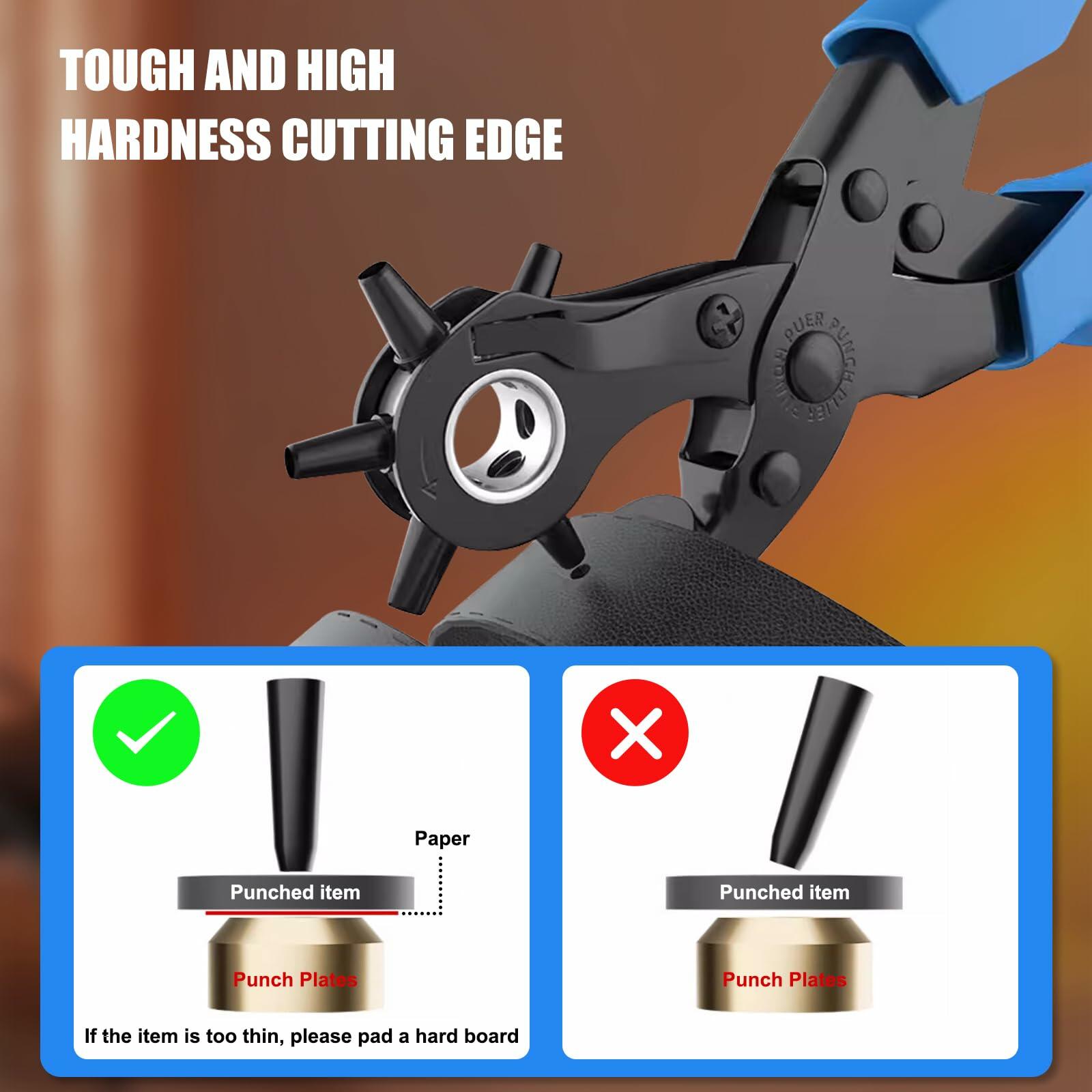Diyife Professional Leather Hole Puncher, Full Set Punch Tool Kits for Belt,