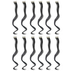 SWACC 12 Pcs Curly Wavy One Color Party Highlights Clip on in Hair Extensions