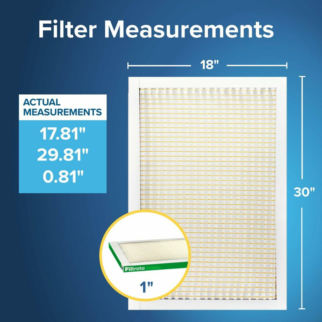 2-Pack Filtrete 18x30x1 AC Furnace Air Filter, MPR 700, MERV 8, Tough on Pollen,