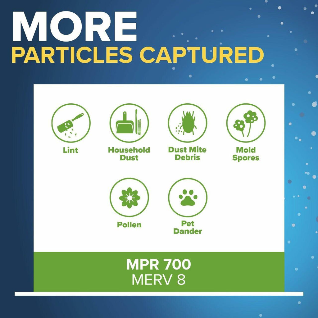 2-Pack Filtrete 18x30x1 AC Furnace Air Filter, MPR 700, MERV 8, Tough on Pollen,