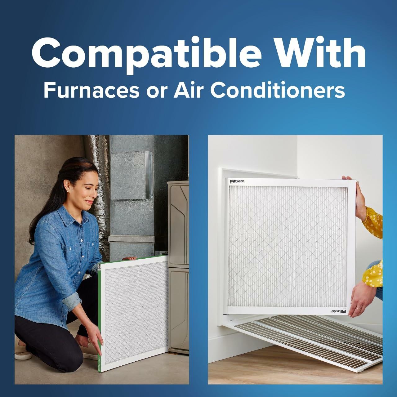 2-Pack Filtrete 18x30x1 AC Furnace Air Filter, MPR 700, MERV 8, Tough on Pollen,