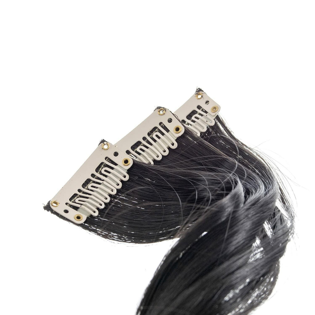 SWACC 12 Pcs Curly Wavy One Color Party Highlights Clip on in Hair Extensions