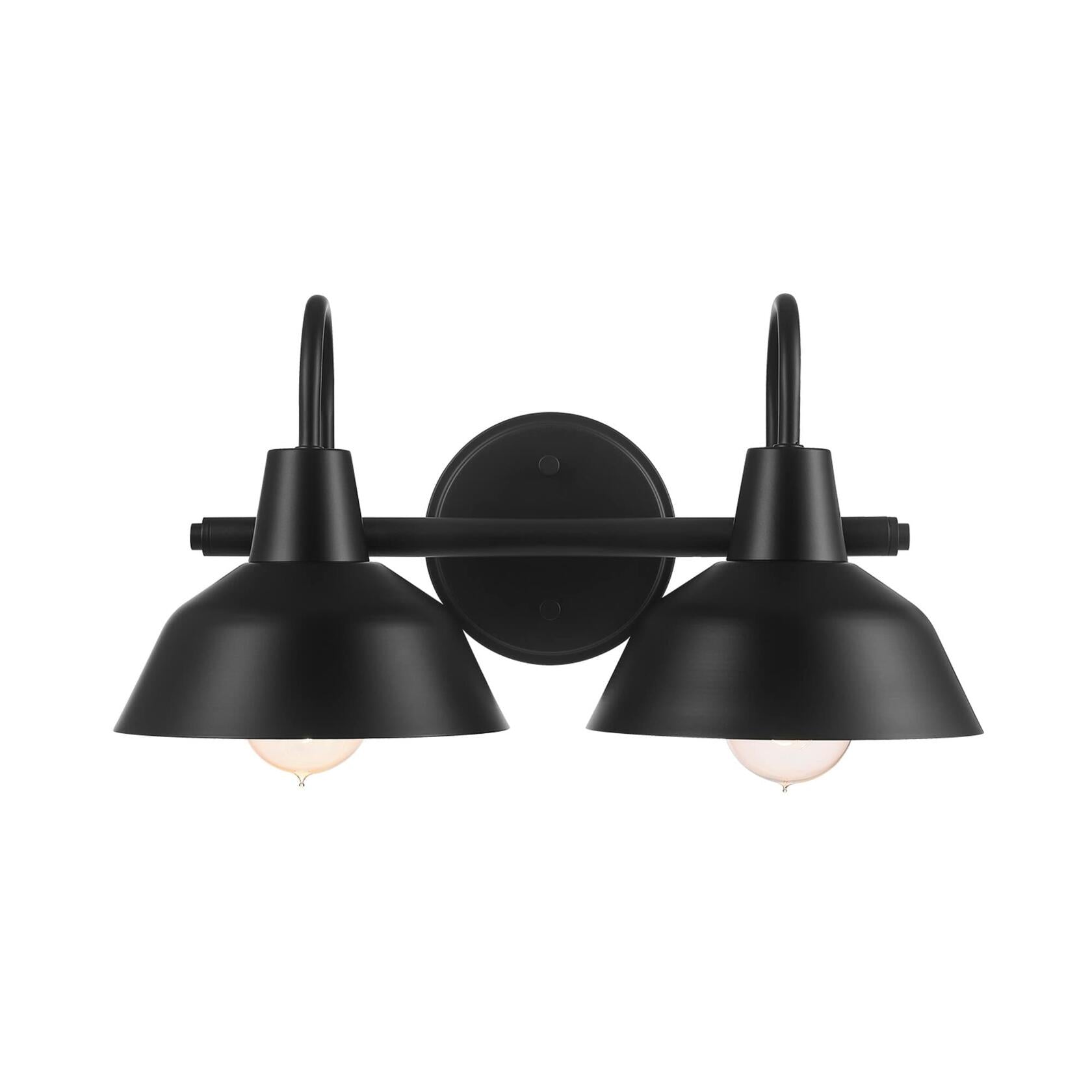 Globe Electric 63000004 3-Piece Bathroom Set, Matte Black, 15.5" 2-Light Vanity