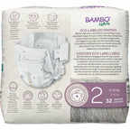 64 Count Size 2 Bambo Nature Hypoallergenic Baby Diapers, Eco-Labelled