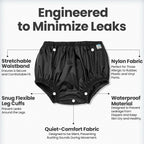Black XL Incontinence Leak-Protection, Washable Pull-On Cover Pant, Advanced