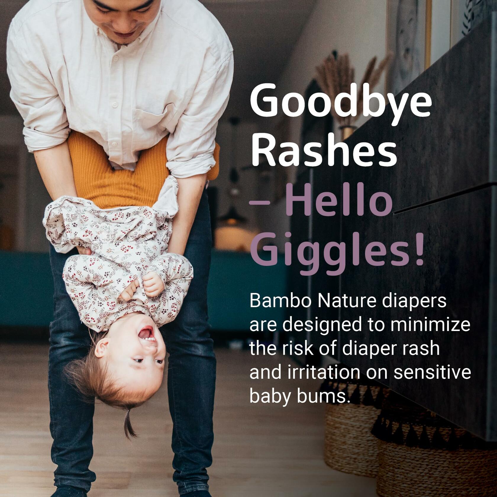 64 Count Size 2 Bambo Nature Hypoallergenic Baby Diapers, Eco-Labelled