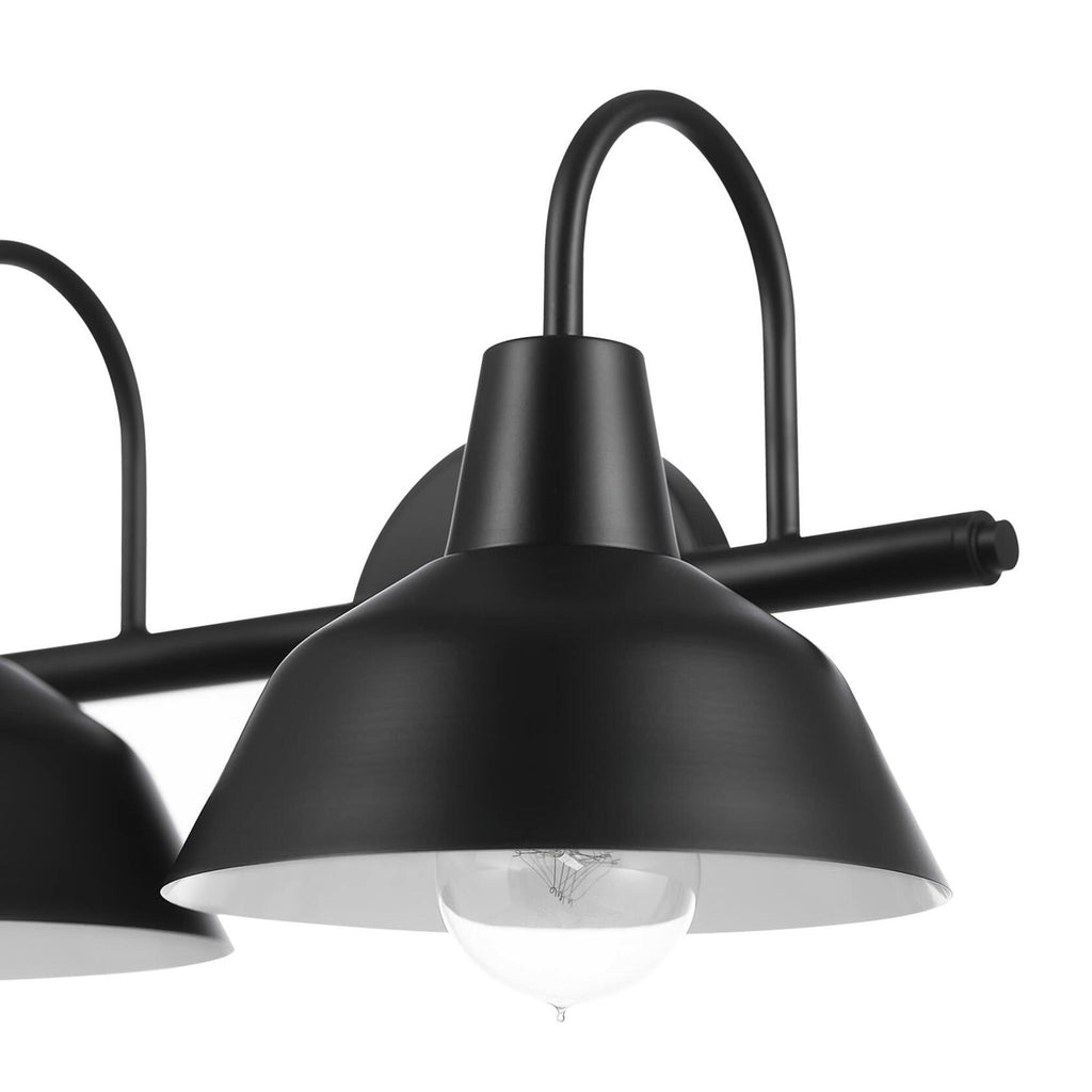 Globe Electric 63000004 3-Piece Bathroom Set, Matte Black, 15.5" 2-Light Vanity