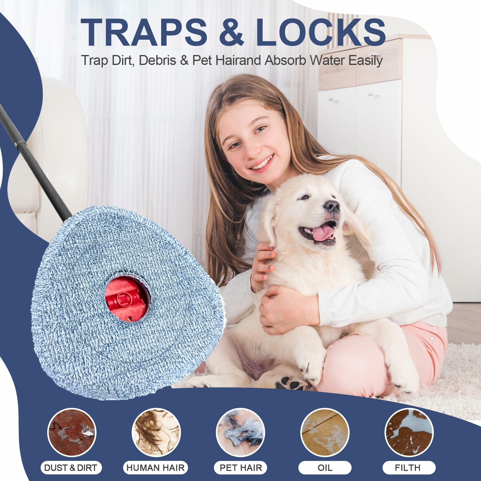 Mop Replacement Pad Set 4 Pack Spin Mop Replace Pads Refill Compatible with