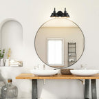 Globe Electric 63000004 3-Piece Bathroom Set, Matte Black, 15.5" 2-Light Vanity