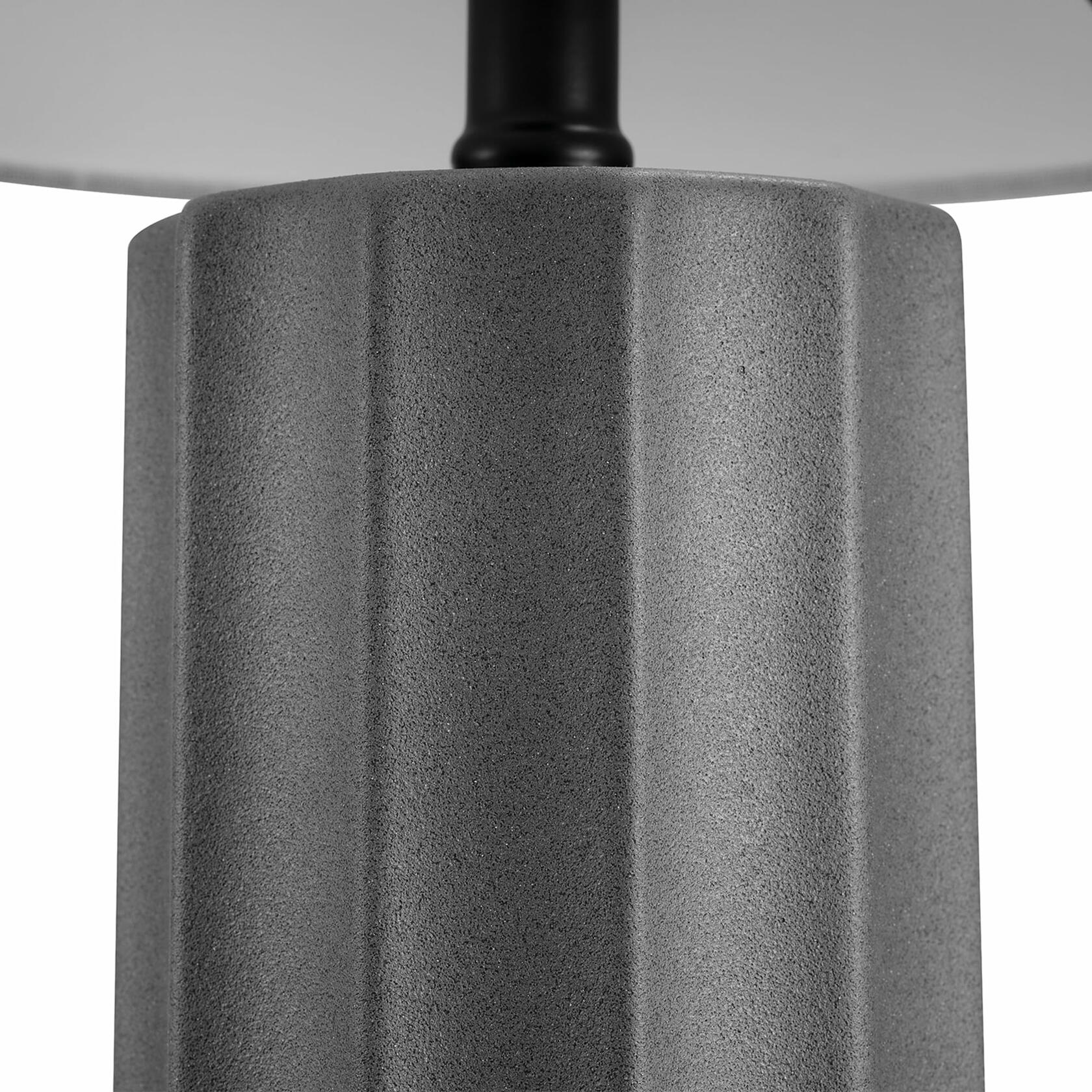 GLOBE Electric 61000061 20" Ribbed Ceramic Table Lamp, Dark Gray Concrete