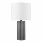 GLOBE Electric 61000061 20" Ribbed Ceramic Table Lamp, Dark Gray Concrete