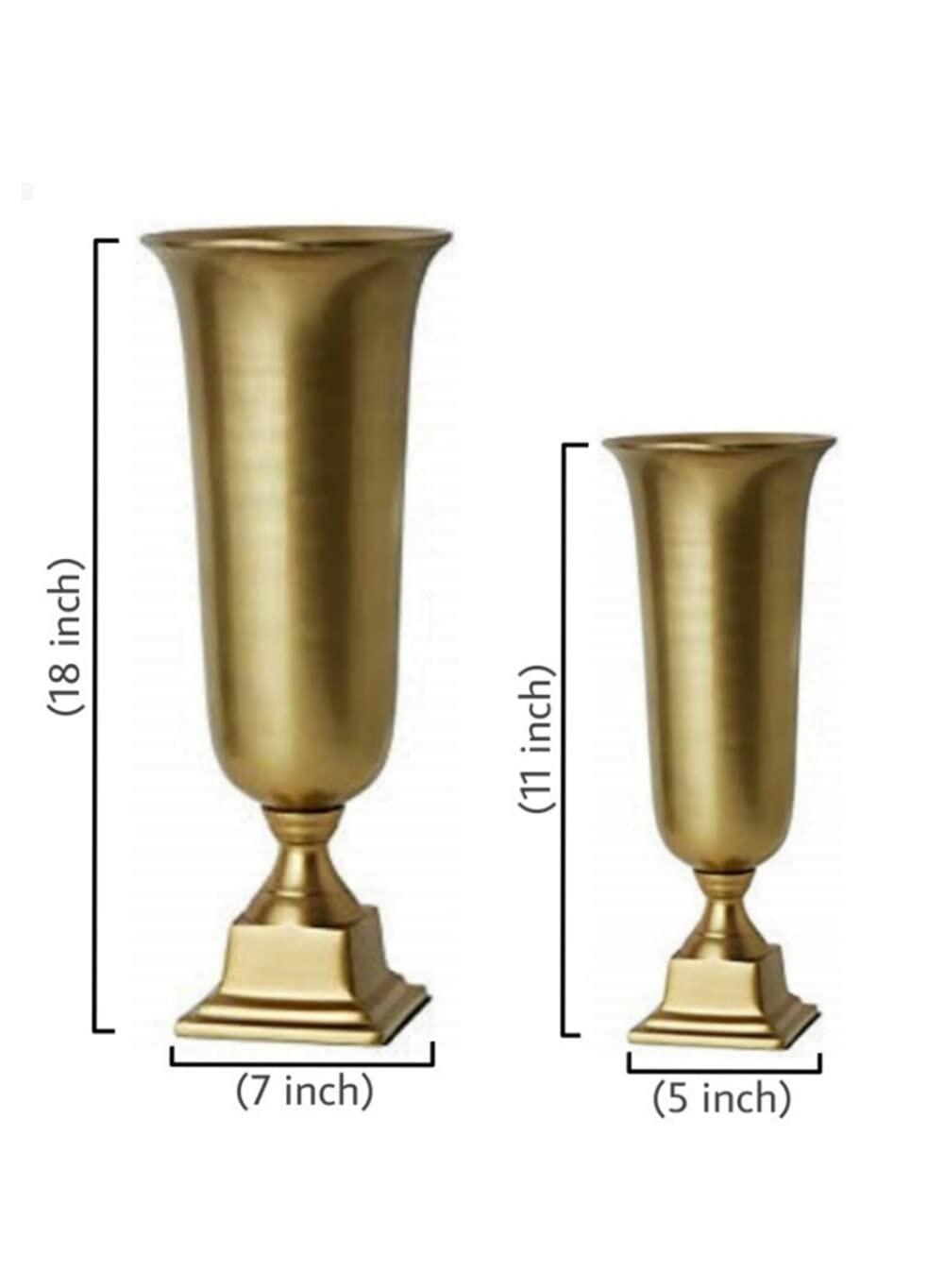 Serene Spaces Living 18-Inch Gold Pedestal Urn - Large- Pack of 1 Elegant