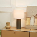 GLOBE Electric 61000061 20" Ribbed Ceramic Table Lamp, Dark Gray Concrete