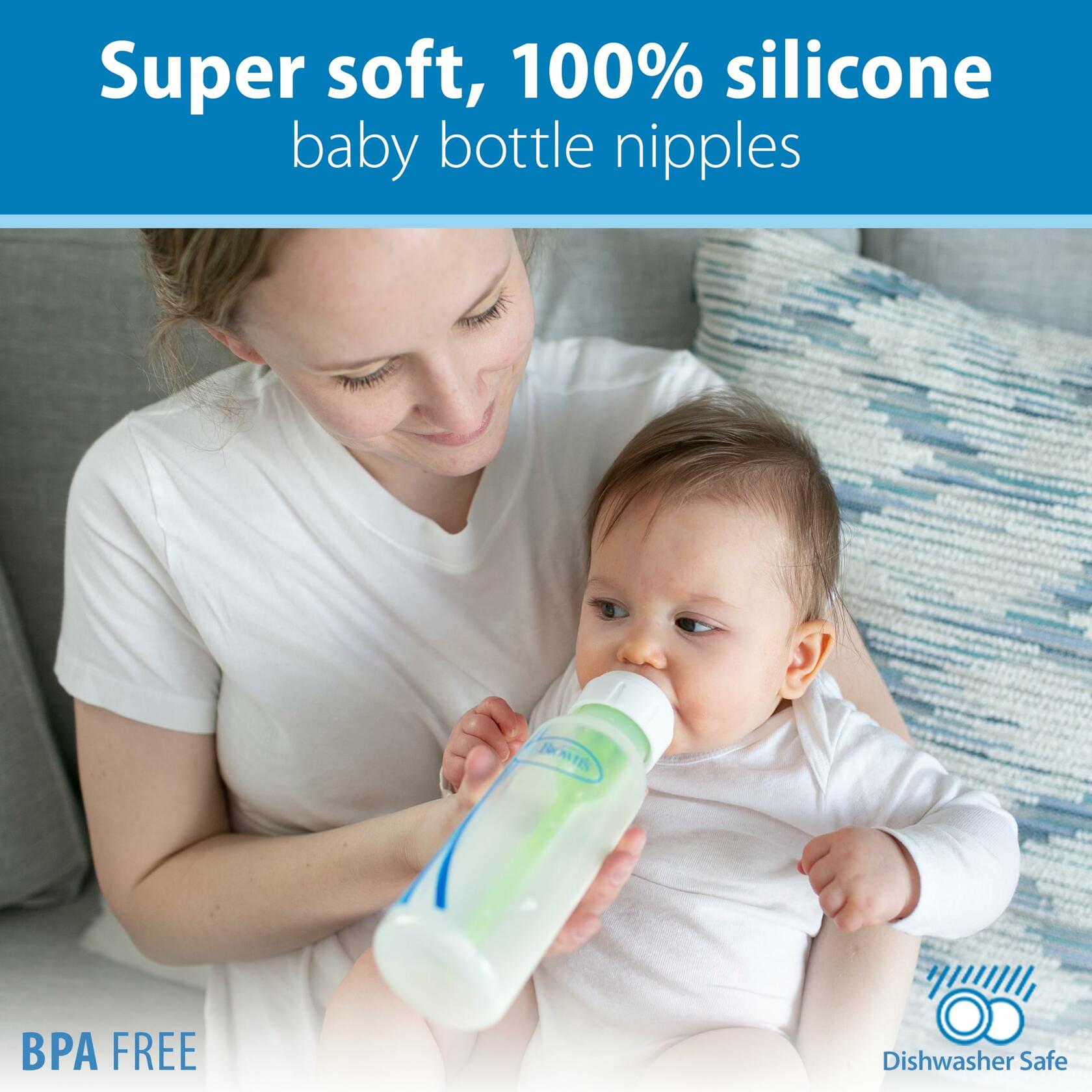 4 Pack Dr. Brown's Natural Flow Anti-Colic Options+ Narrow Baby Bottle, 4 oz/120