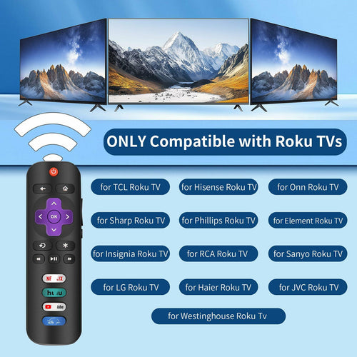 (Pack of 2) Replacement Only for Roku TV Remote, Compatible for TCL Roku/Hisense
