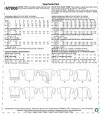 McCall's M7808E5 Women's Pullover Tank Top, Short Sleeve, and Long Sleeve Top