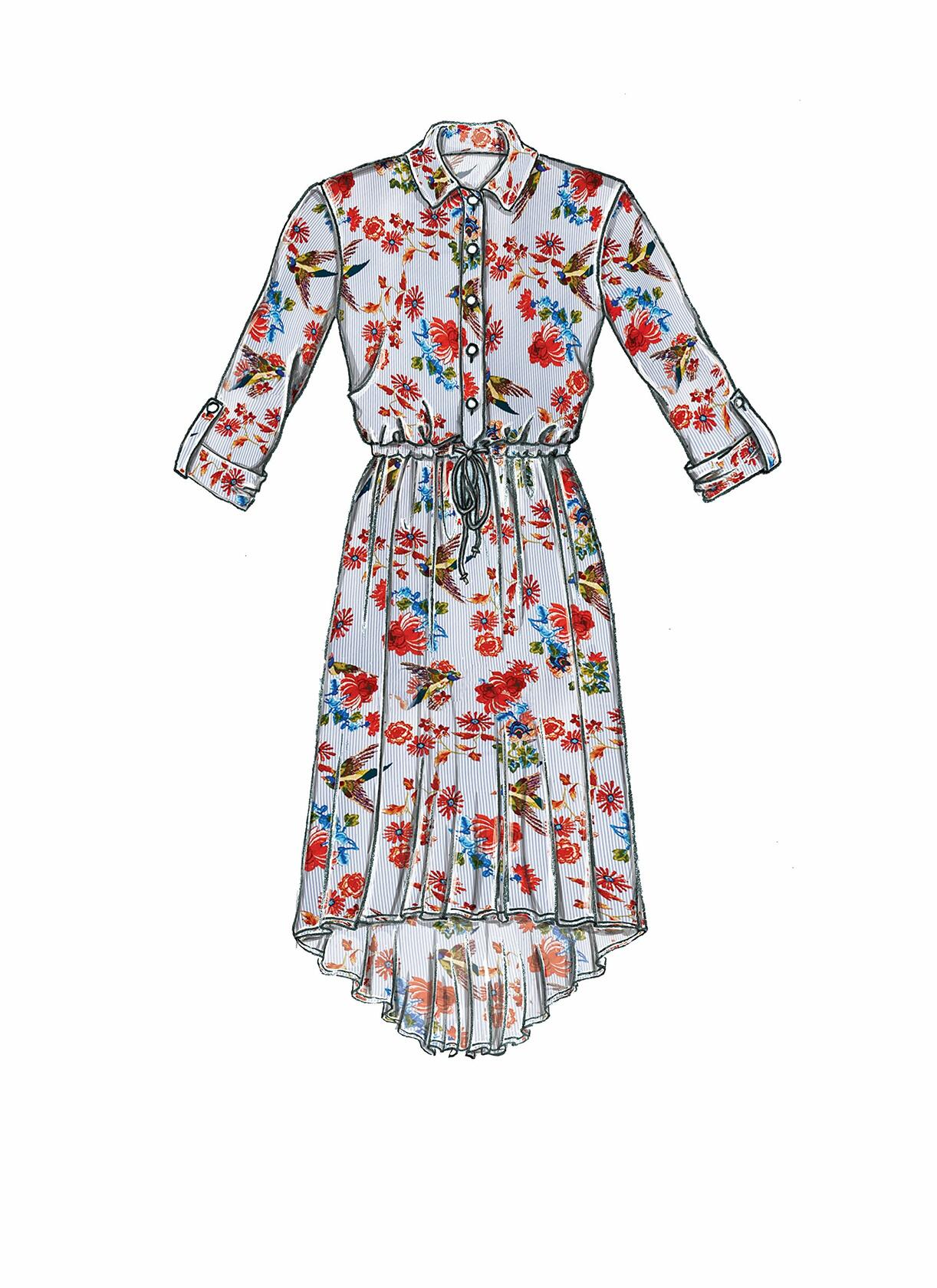 McCall's Patterns Misses' Petite Shirtdresses with Drawstring Waist