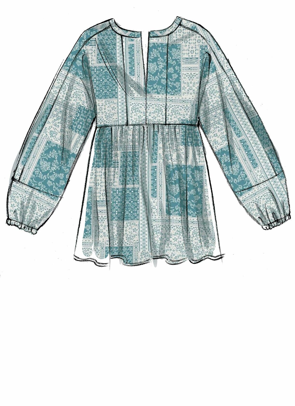 McCall's Women's Loose Fitting Long Sleeve Shirt Sewing, Sizes XS-M Pattern