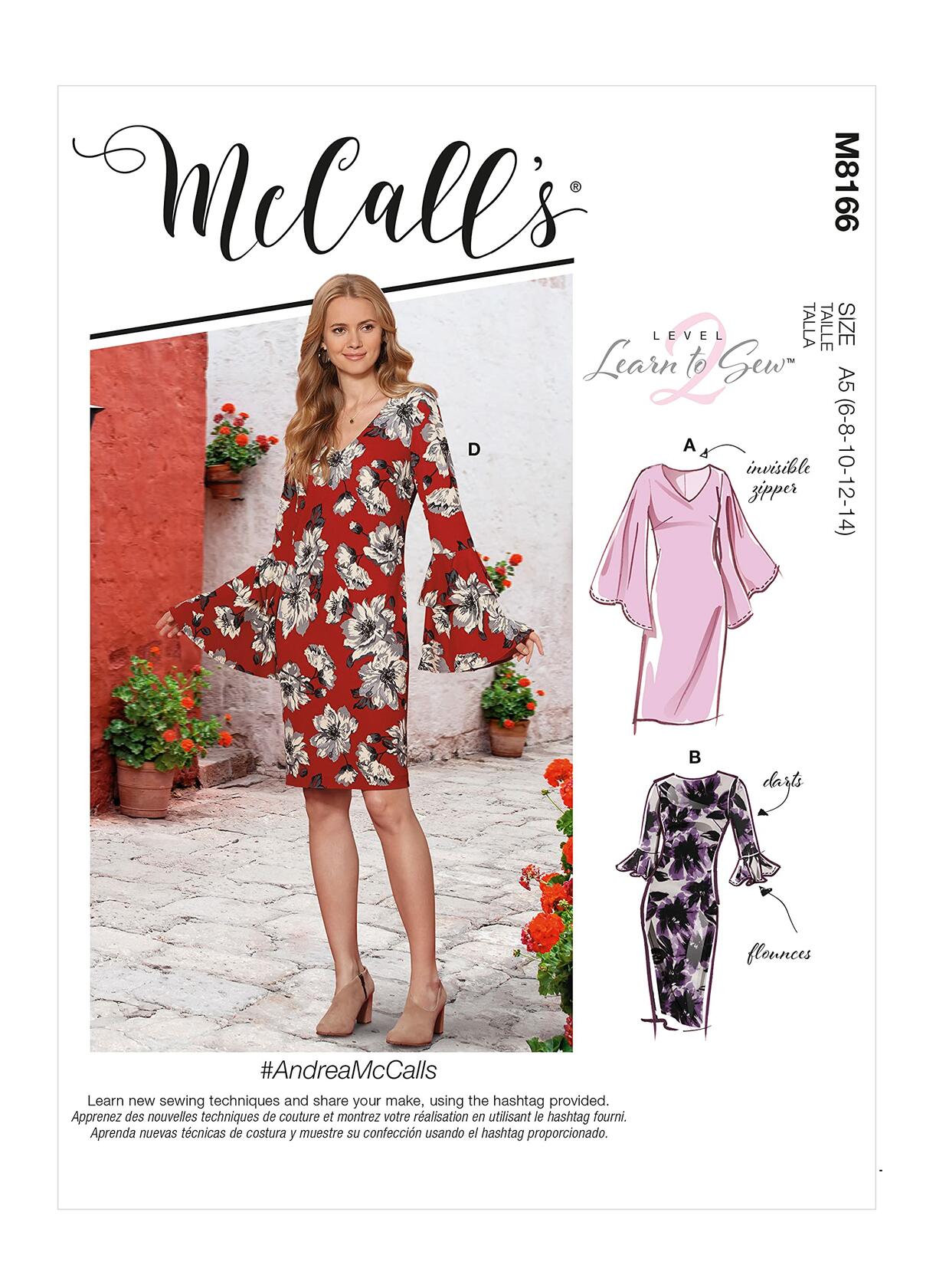 McCall's M8166A5 Misses Dress, a5 (6-8-10-12-14)