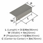 10 Pack Amerock 3 in Cabinet Pull Satin Nickel