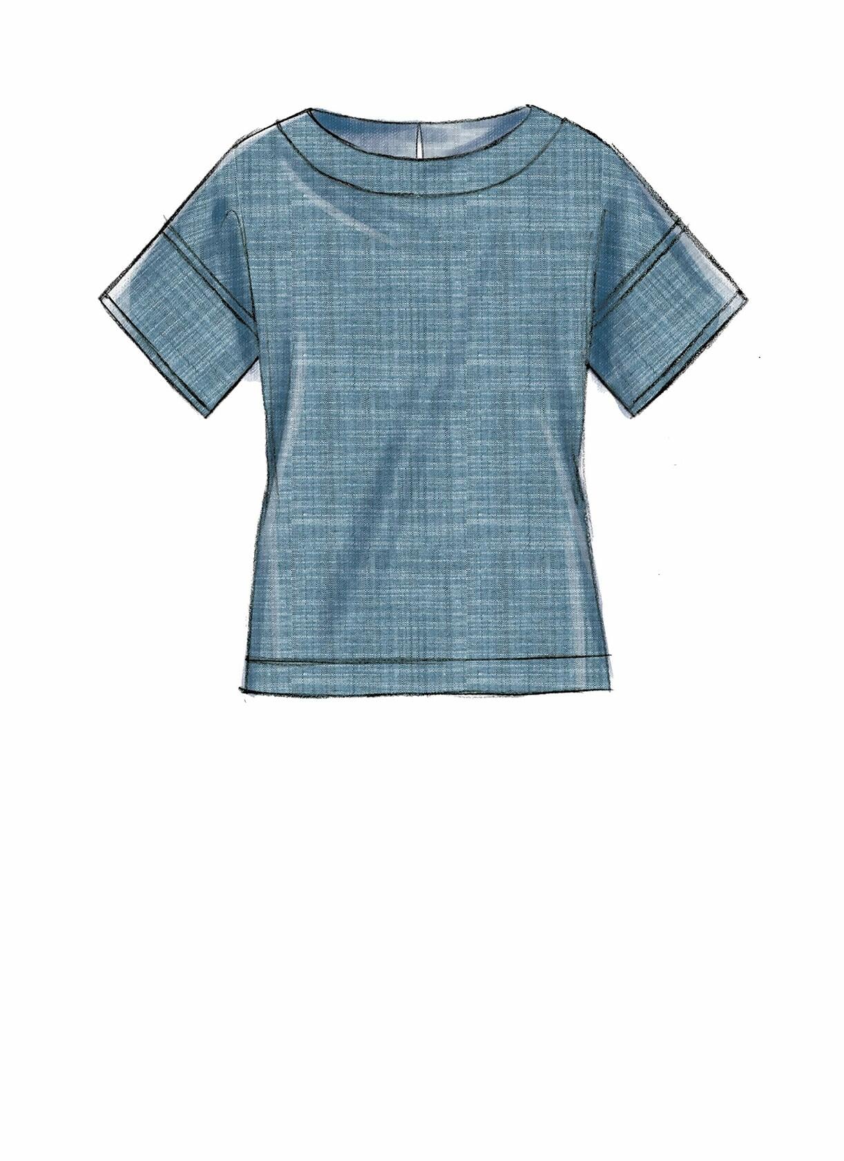 McCall's M7808E5 Women's Pullover Tank Top, Short Sleeve, and Long Sleeve Top