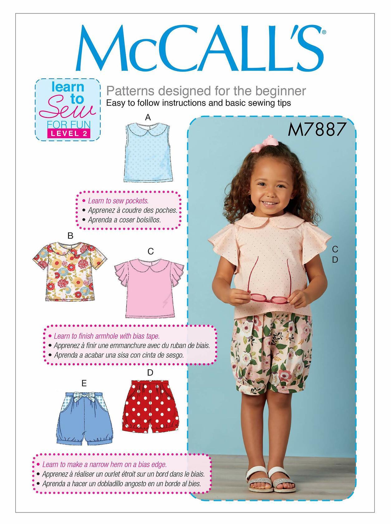 McCall Pattern Short Sleeve Shirt and Pants, Sizes 1/2-4 Sewing Pattern