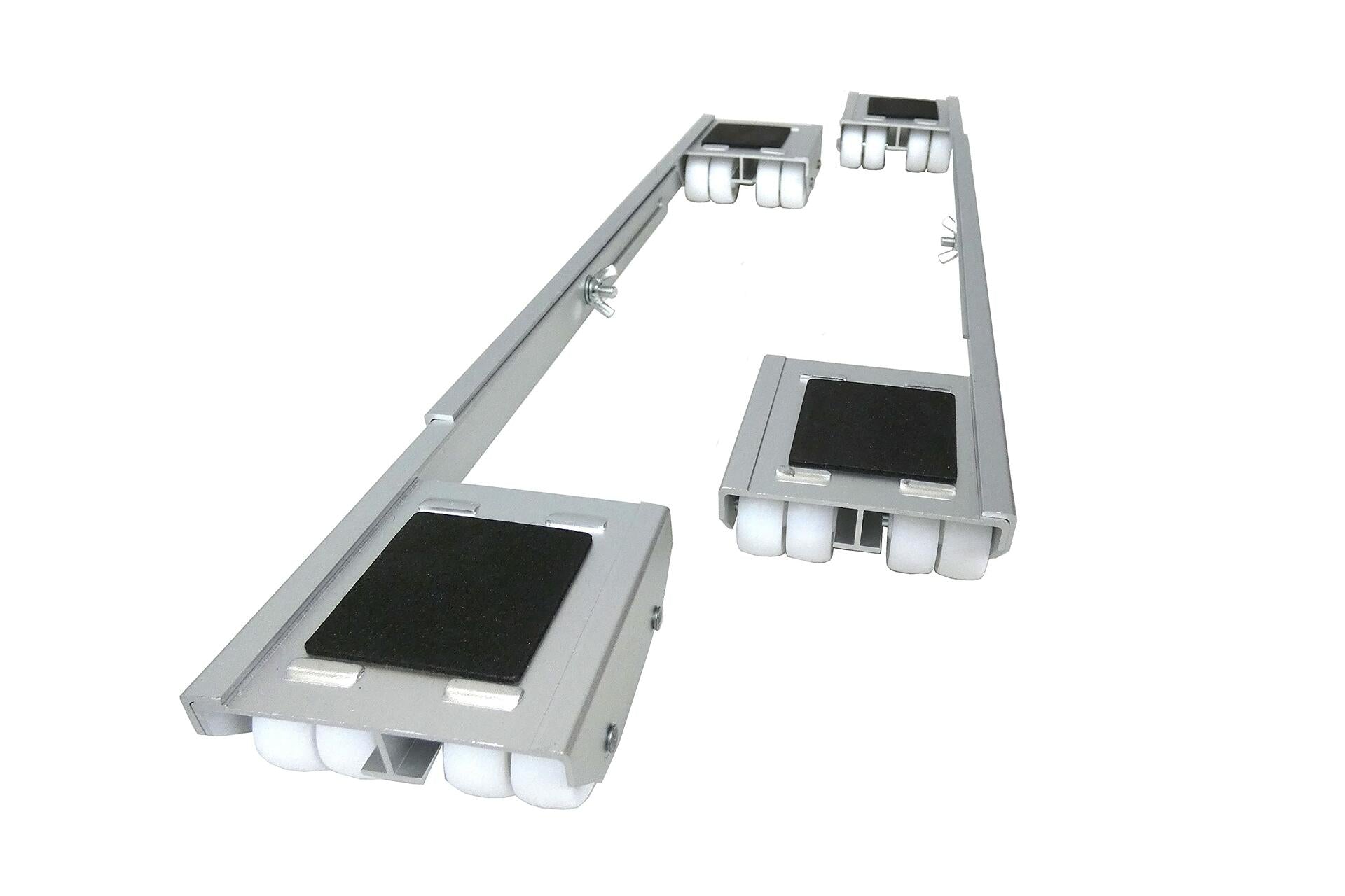 2 Pack Shepherd Hardware 9603 Adjustable Aluminum Appliance Rollers, Silver,