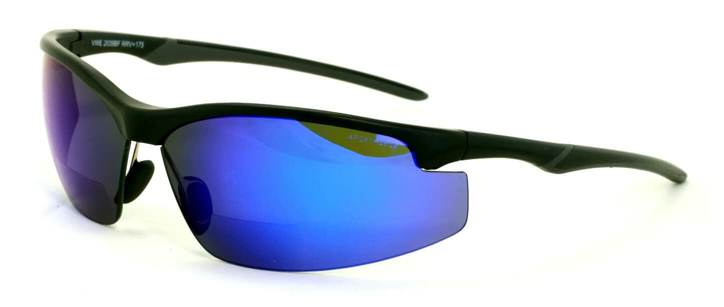 V.W.E. Bifocal High Performance Protective Safety Glasses Blue Mirror, 3.00