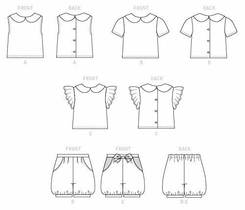 McCall Pattern Short Sleeve Shirt and Pants, Sizes 1/2-4 Sewing Pattern