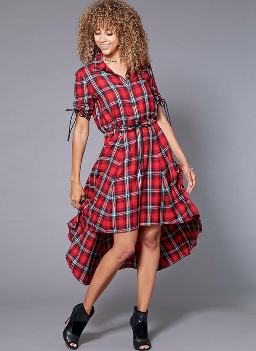 McCall's Patterns Misses' Petite Shirtdresses with Drawstring Waist