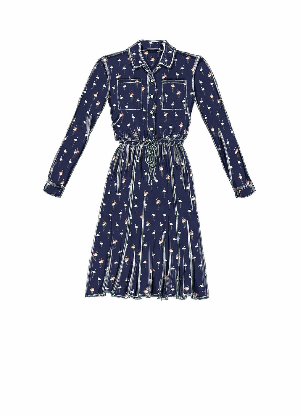 McCall's Patterns Misses' Petite Shirtdresses with Drawstring Waist
