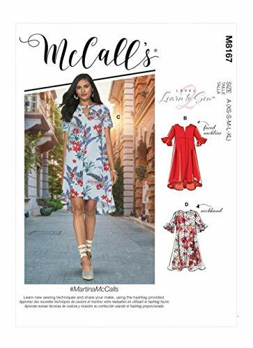 McCall's M8167A MISSES DRESS, A (XS-S-M-L-XL)