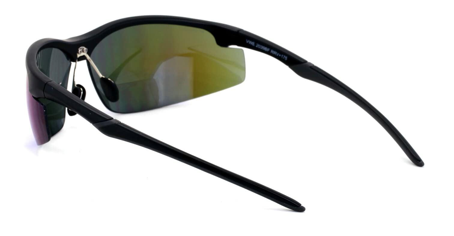 V.W.E. Bifocal High Performance Protective Safety Glasses Blue Mirror, 3.00