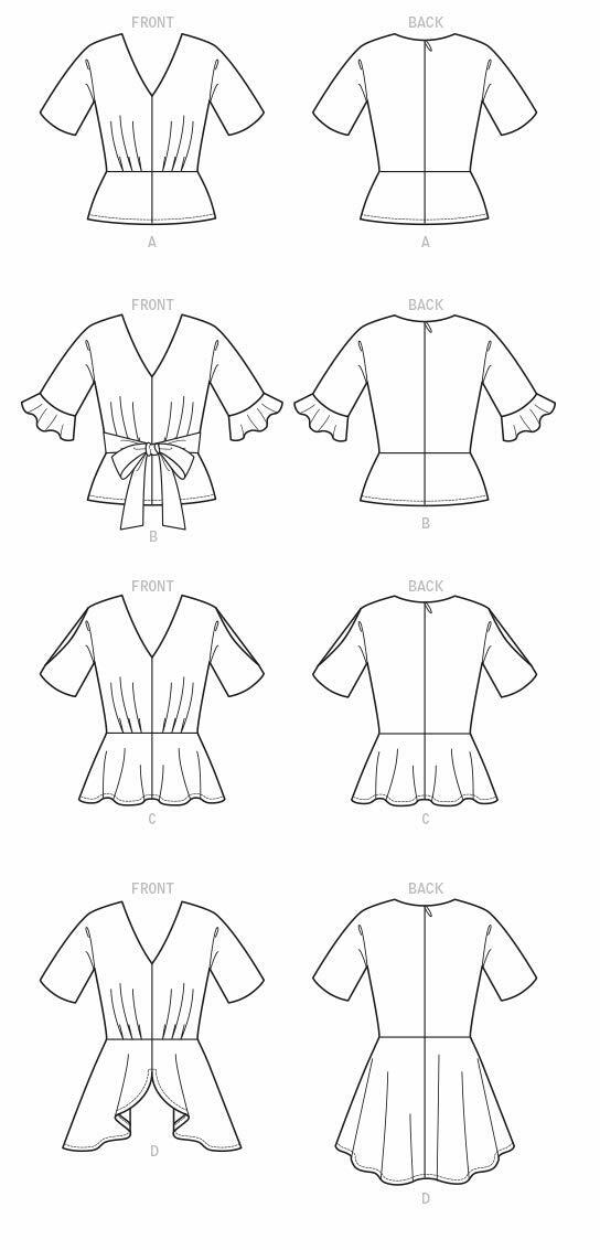 McCall's M7810A5 Women's Loose-Fitting Pleated Top Sewing Patterns, Sizes 6-14