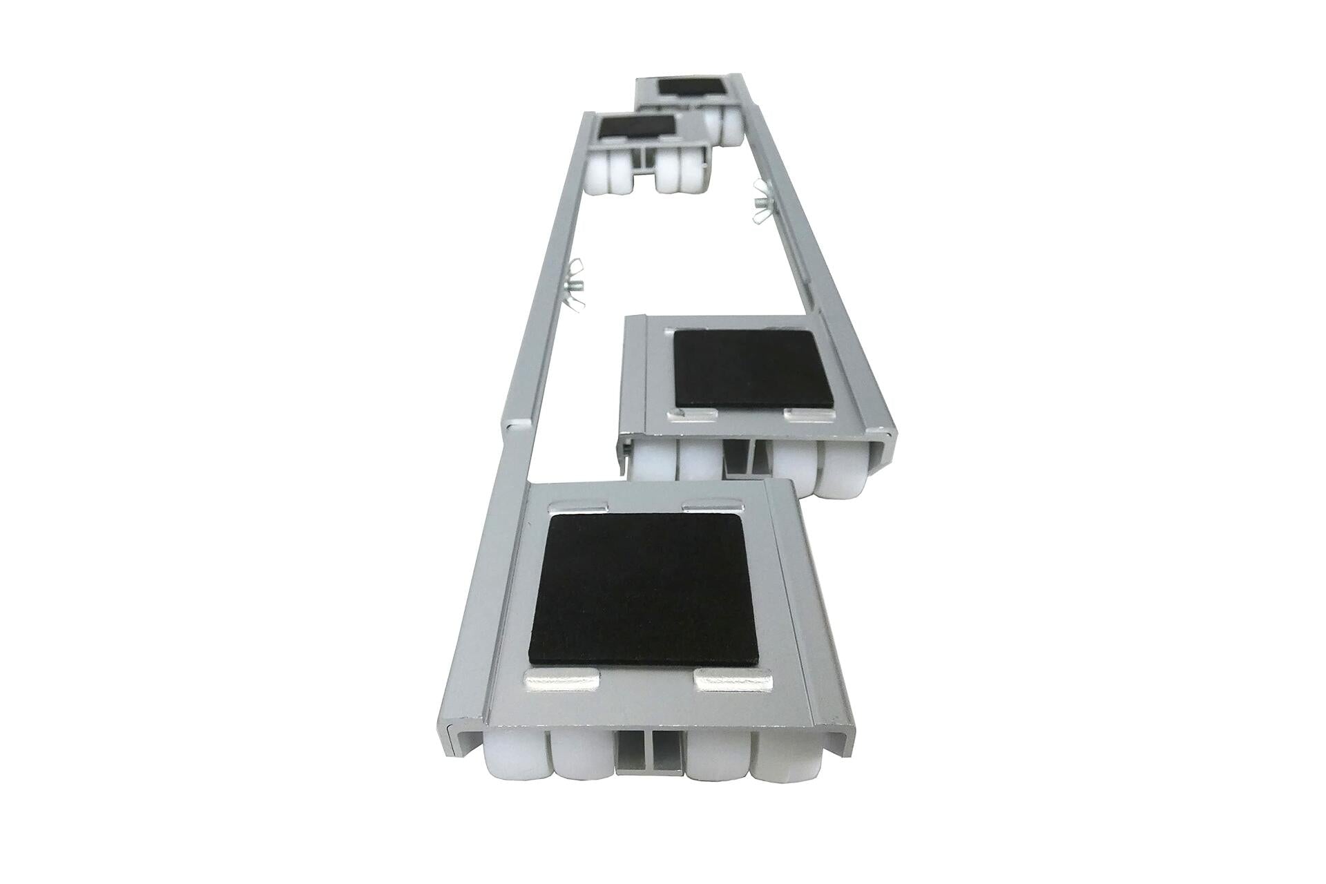 2 Pack Shepherd Hardware 9603 Adjustable Aluminum Appliance Rollers, Silver,