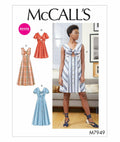 McCall's M7949E5 Women's Knee and Floor Length Button Up Dress Sewing Patterns,