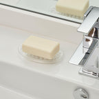 Clear iDesign Plastic Soap Saver, Holder Tray for Bathroom Counter, Shower,