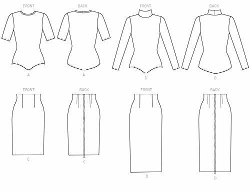 McCall Pattern Company McCall's Women's Close Fit Pullover Top and Skirt, Sizes