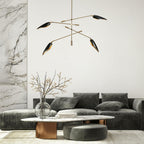 PHOSANT LIGHTING Modern Black Gold Chandelier, 48" Large Chandeliers for Dining