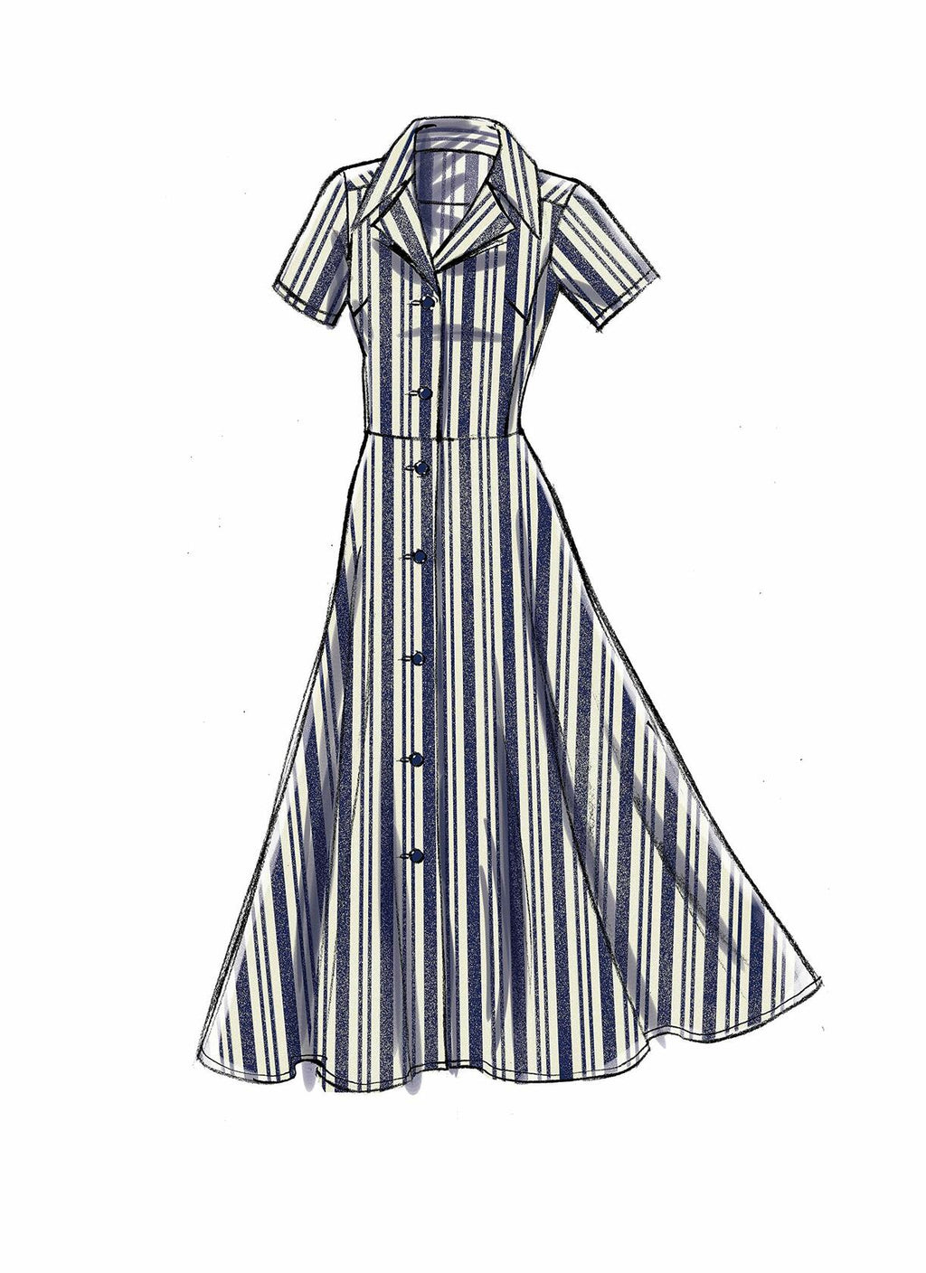 Vogue V9345A5 Easy Women's Notched Collar Dress Sewing Patterns, Sizes 6-14