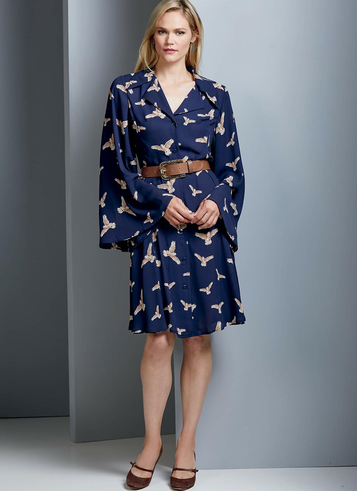 Vogue V9345A5 Easy Women's Notched Collar Dress Sewing Patterns, Sizes 6-14