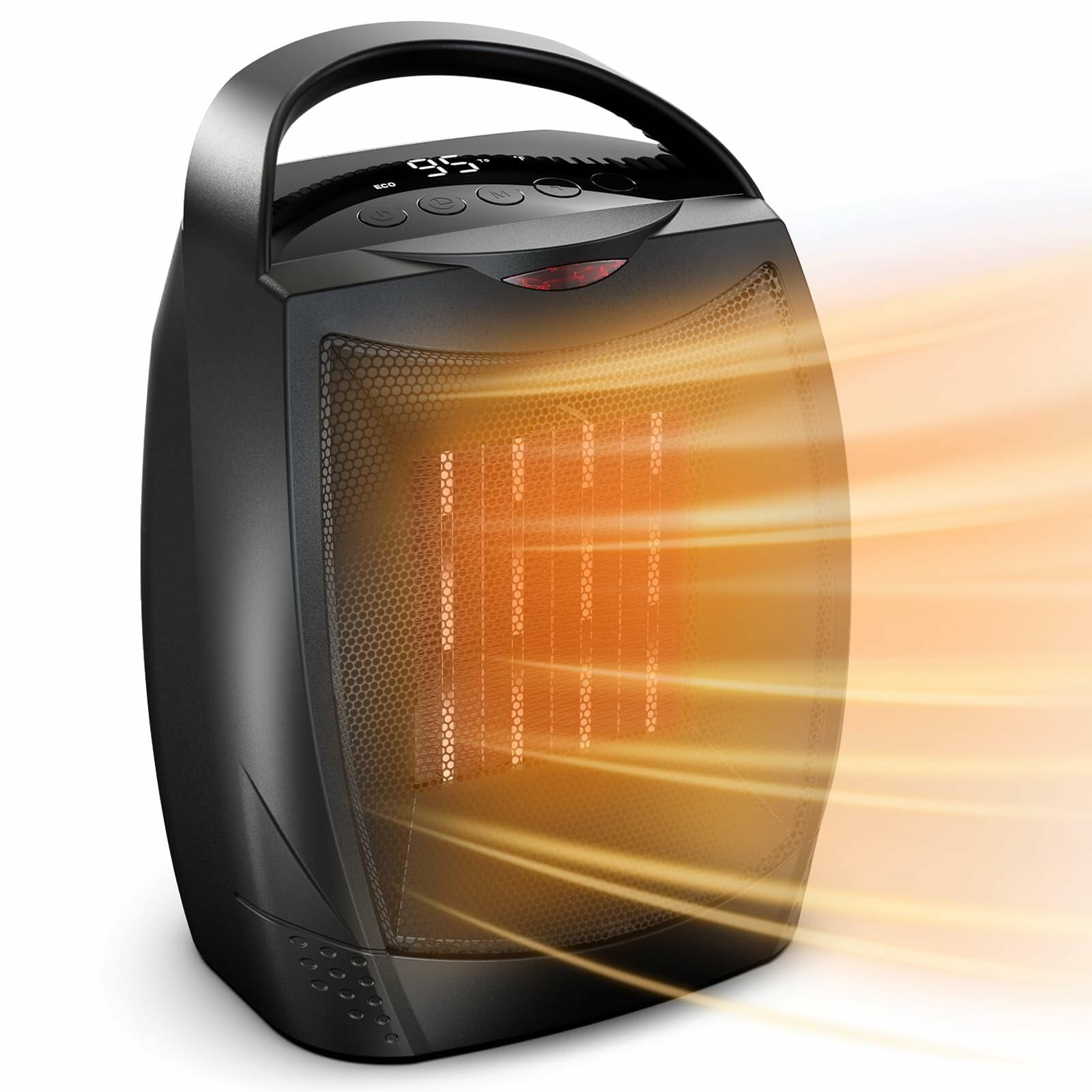GiveBest Digital Space Heater, 1500W/750W Portable ETL Listed Electric Heater