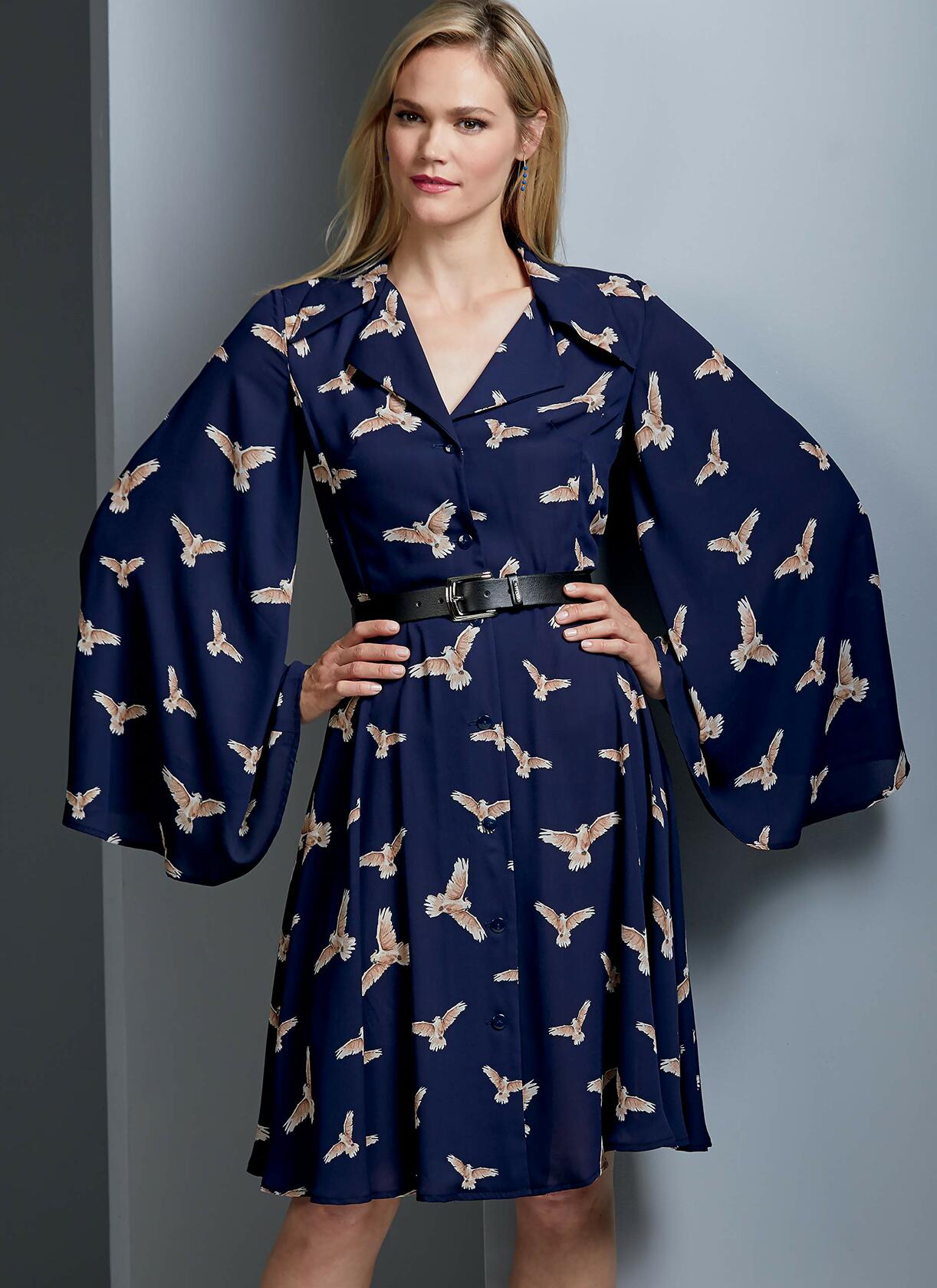 Vogue V9345A5 Easy Women's Notched Collar Dress Sewing Patterns, Sizes 6-14