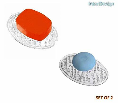 Clear iDesign Plastic Soap Saver, Holder Tray for Bathroom Counter, Shower,